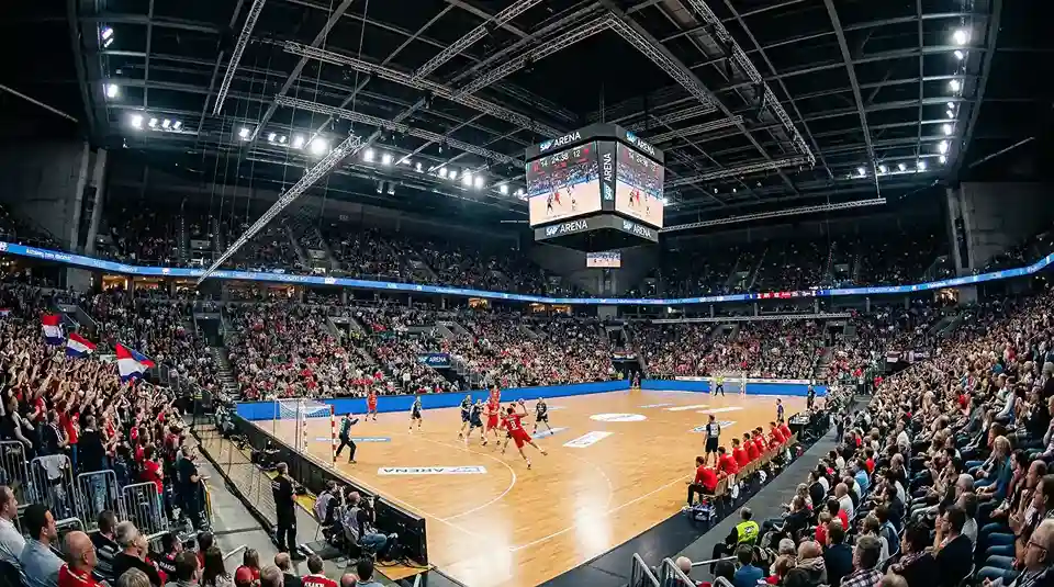 Handball-Szene in der SAP Arena bei einem Rhein-Neckar Löwen Spiel